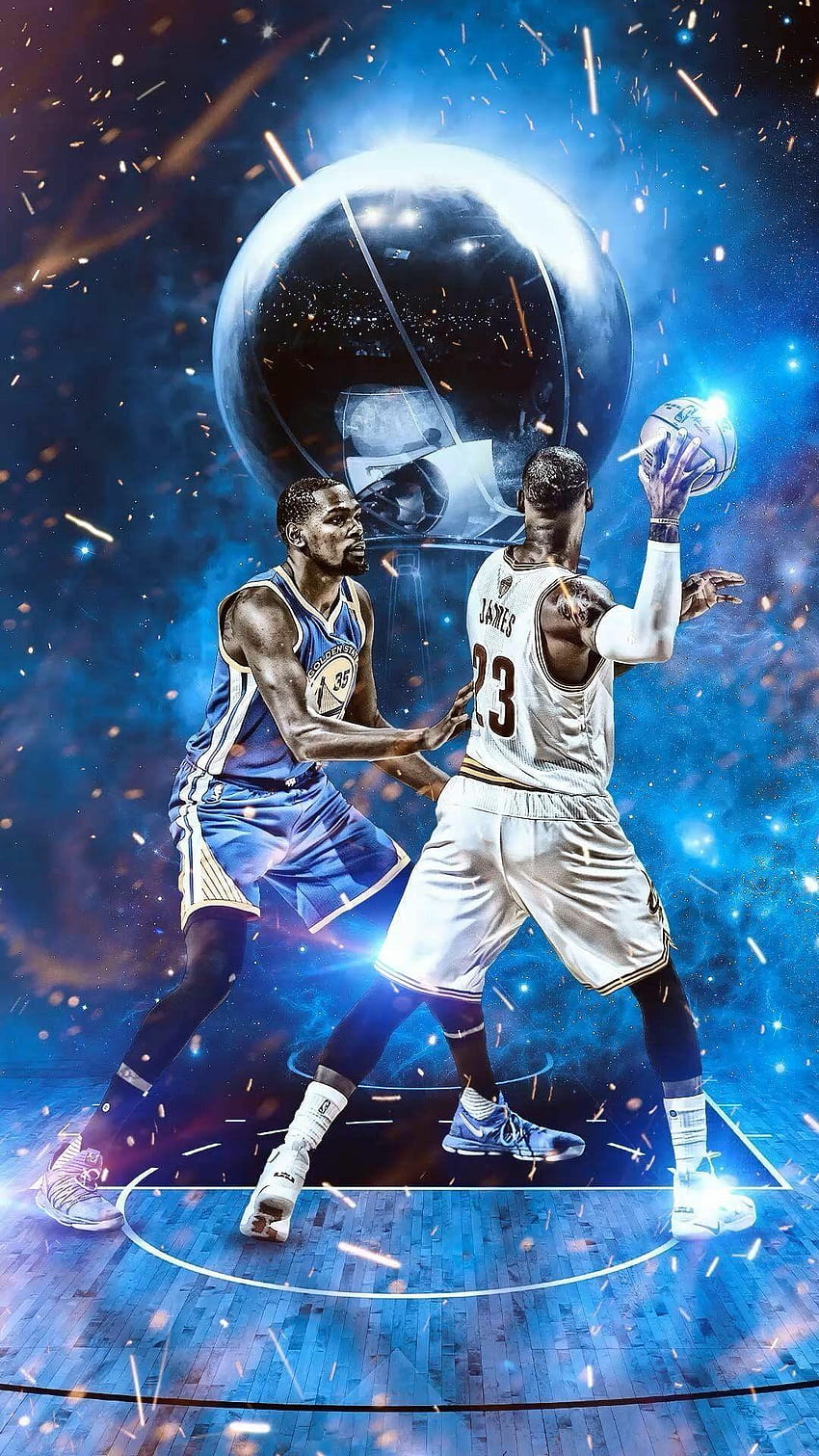NBA Lebron dan Kevin Durant, bola basket nba wallpaper ponsel HD