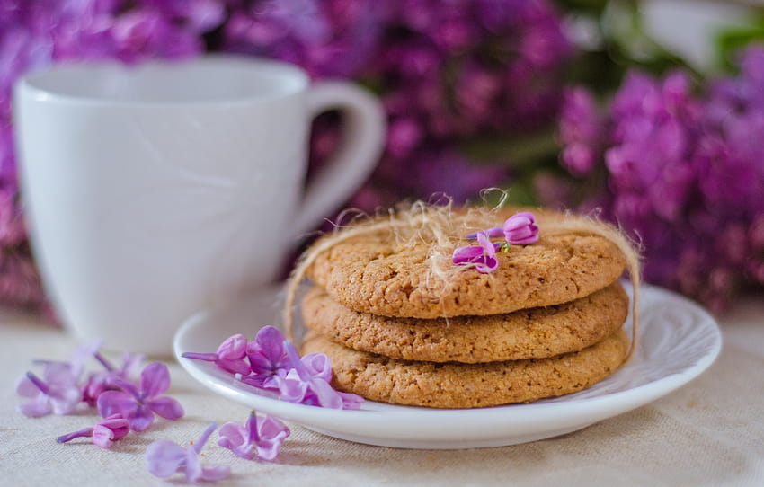 spring, cookies, the tea party, lilac , section еда HD wallpaper