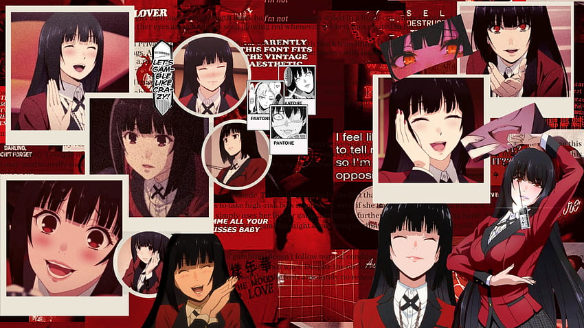 Yumeko Jabami Kakegurui rot, dunkelroter PC-Anime HD-Hintergrundbild