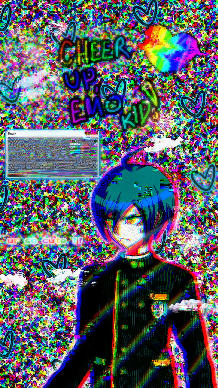 one anime girl standing on platform looking at the cybercore world