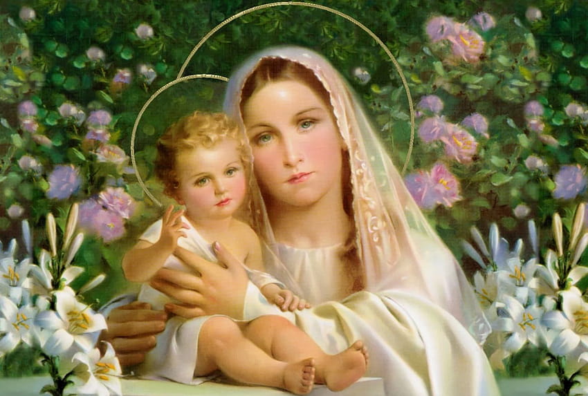 Best 4 Blessed Virgin Mary on Hip, Mutter Maria Kind Jesus Weihnachten HD-Hintergrundbild