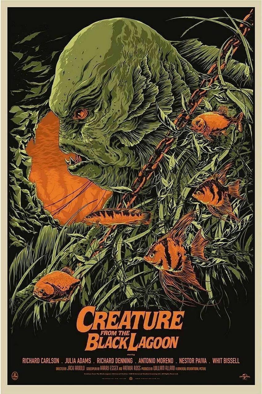 Art Creature From The Black Lagoon Universal Monsters Poster Affiche en papier satiné sans cadre, Décoration murale sur toile encadrée en 2020 Fond d'écran de téléphone HD