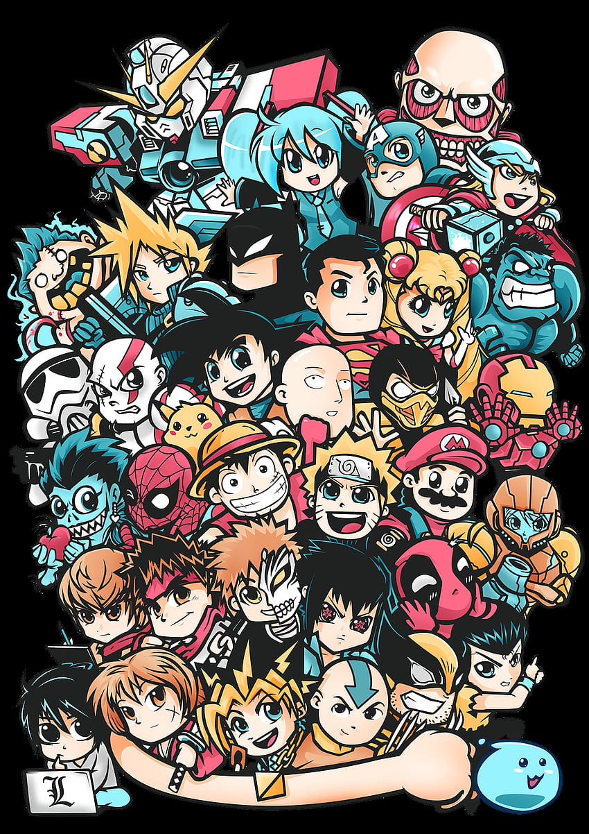 Making An Anime Doodle Collage ! Can You Spot Them All ? - YouTube