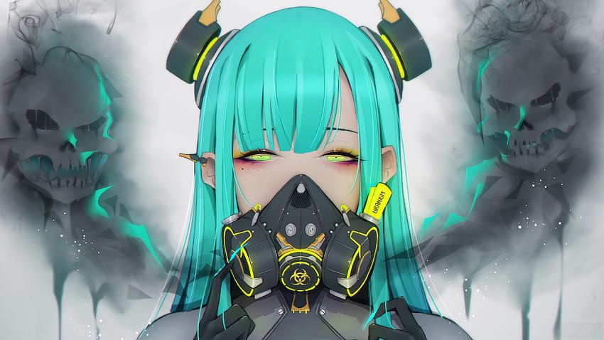 341323 Anime, Girls, Toxic, Gas Mask, Sci Fi, Science Fiction, anime girl gas mask HD wallpaper