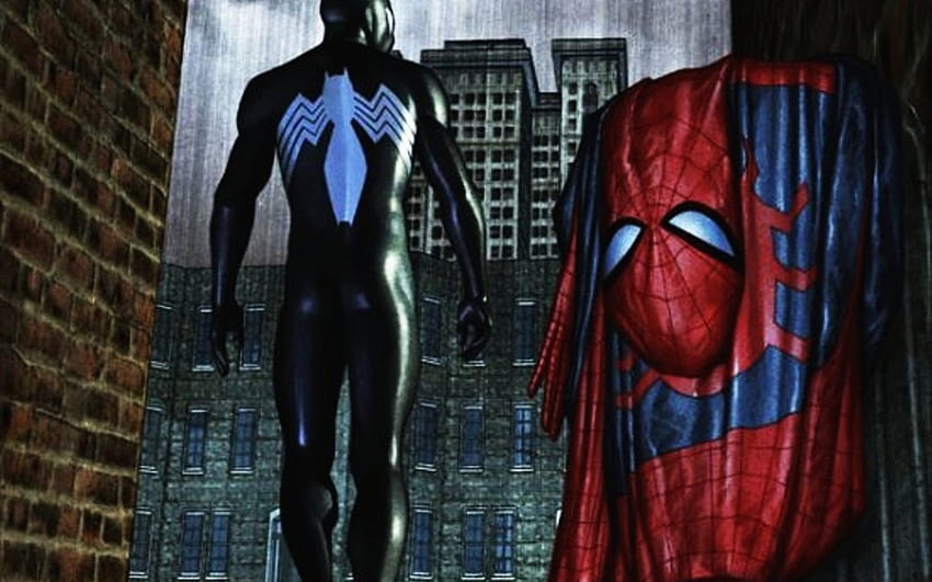 uomo ragno nero, uomo ragno, personaggio immaginario, supereroe, supercriminale, costume, batman, vestito da supereroe rosso Sfondo HD