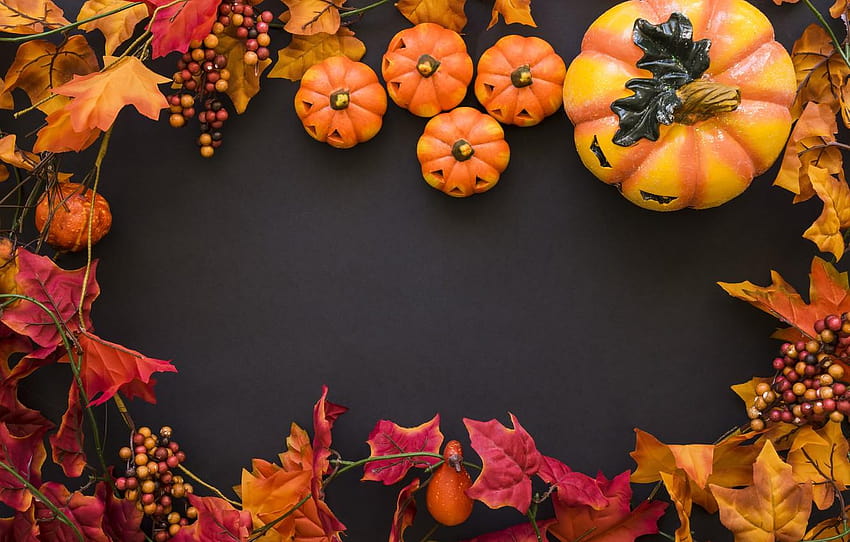 秋、葉、背景、木、カラフル、秋 10 月ハッピーハロウィン カボチャ 2019 高画質の壁紙
