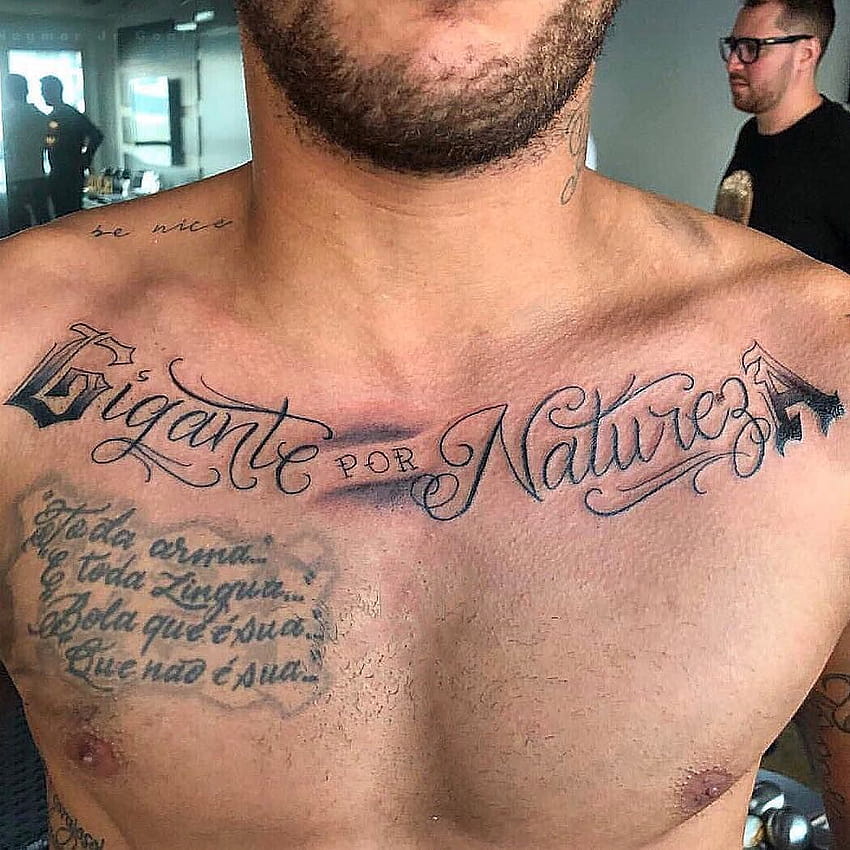 Neymar Jrs 46 Tattoos  Their Meanings  Body Art Guru  Neymar neck tattoo  Neymar jr tattoos Neymar jr