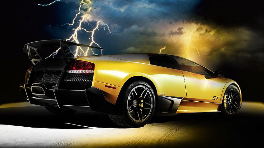 4 Gold Lamborghini, gold lamborghini limo HD wallpaper