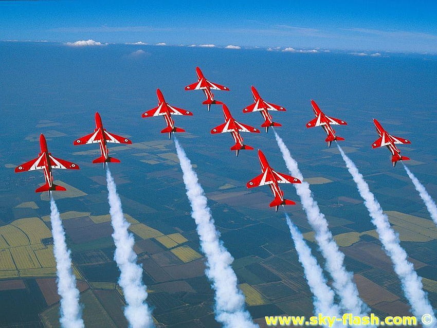 das RAF Aerobatic Team die roten Pfeile, Index HD-Hintergrundbild