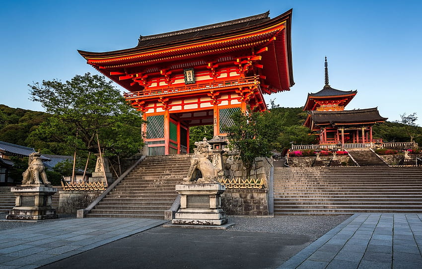 Japão, templo, Kyoto, seção город, santuário japonês papel de parede HD