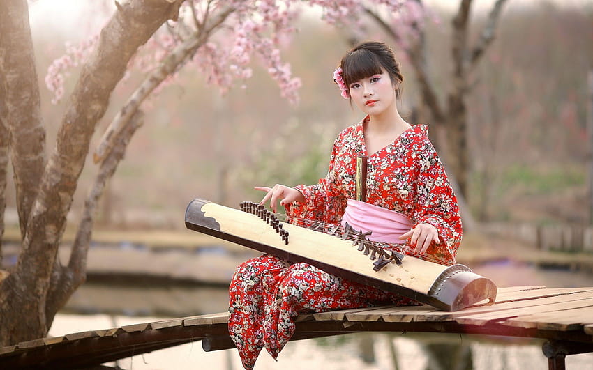 美しい日本の着物、日本の女の子 高画質の壁紙