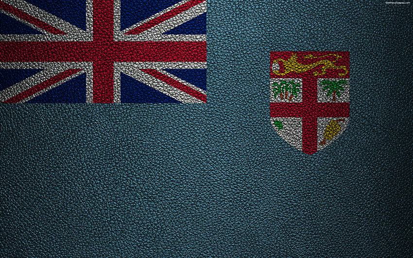 Flag of Fiji, leather texture, Oceania, Fiji, fiji flag HD wallpaper