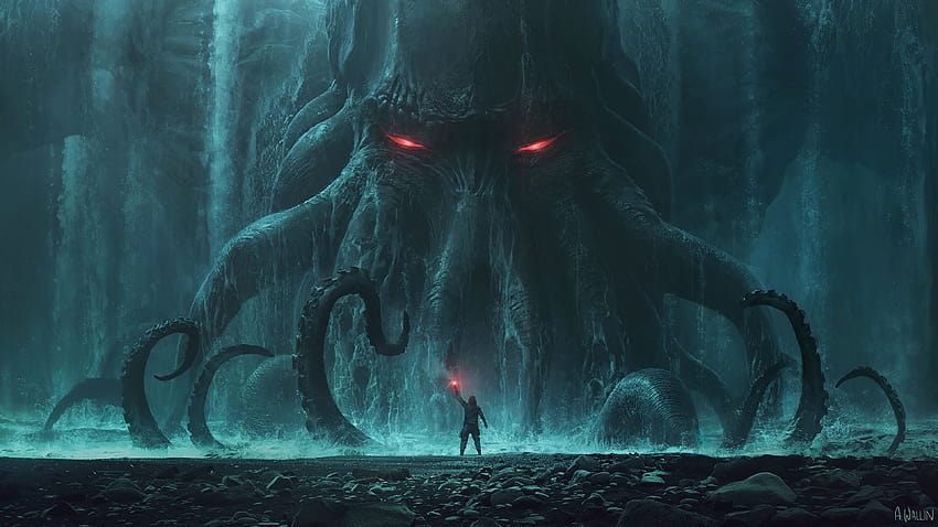 Fantasiemonster Cthulhu, ultrabreites Monster HD-Hintergrundbild