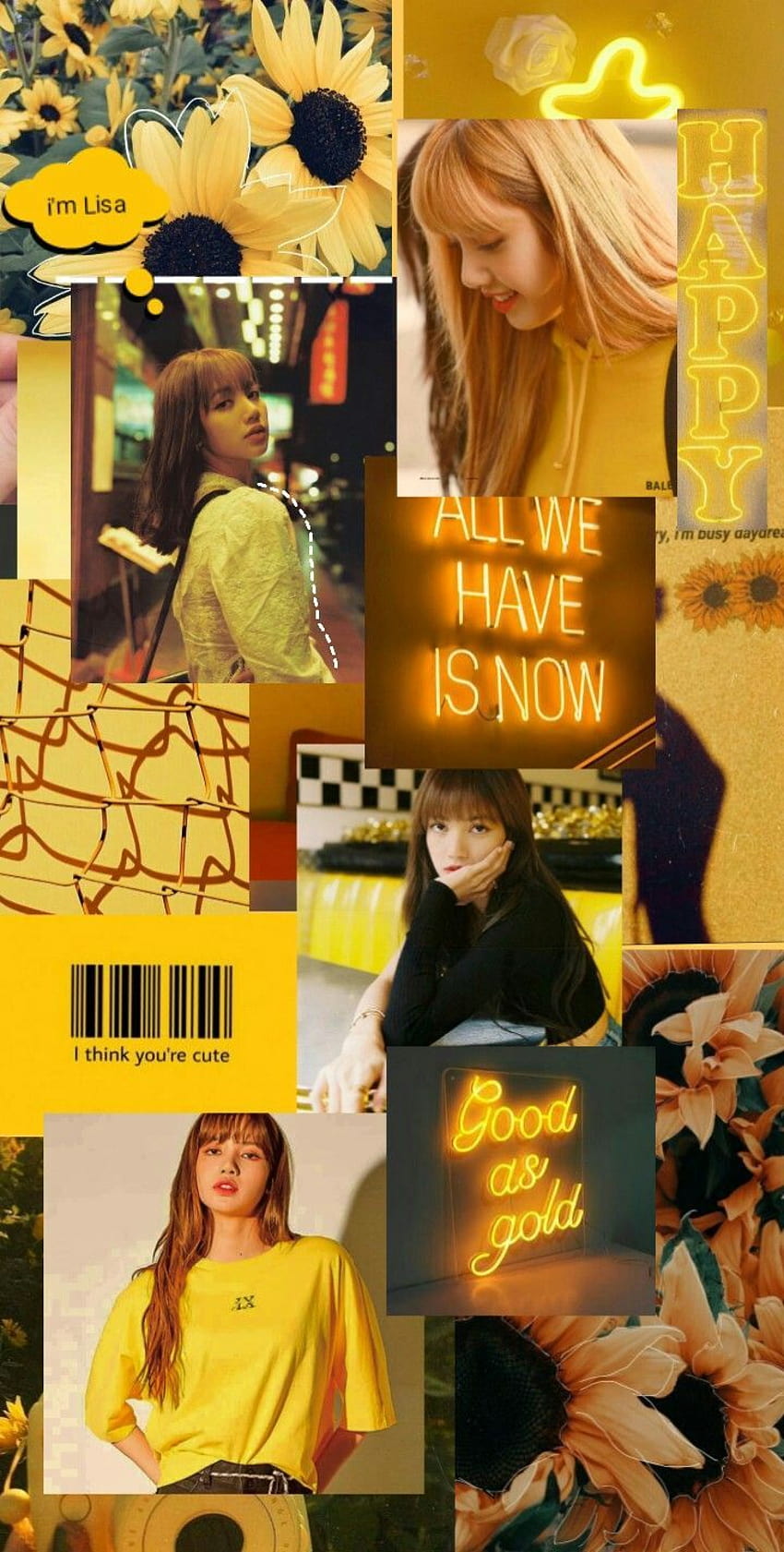 Lisa Manoban Lockscreen, aesthetic lisa yellow HD phone wallpaper