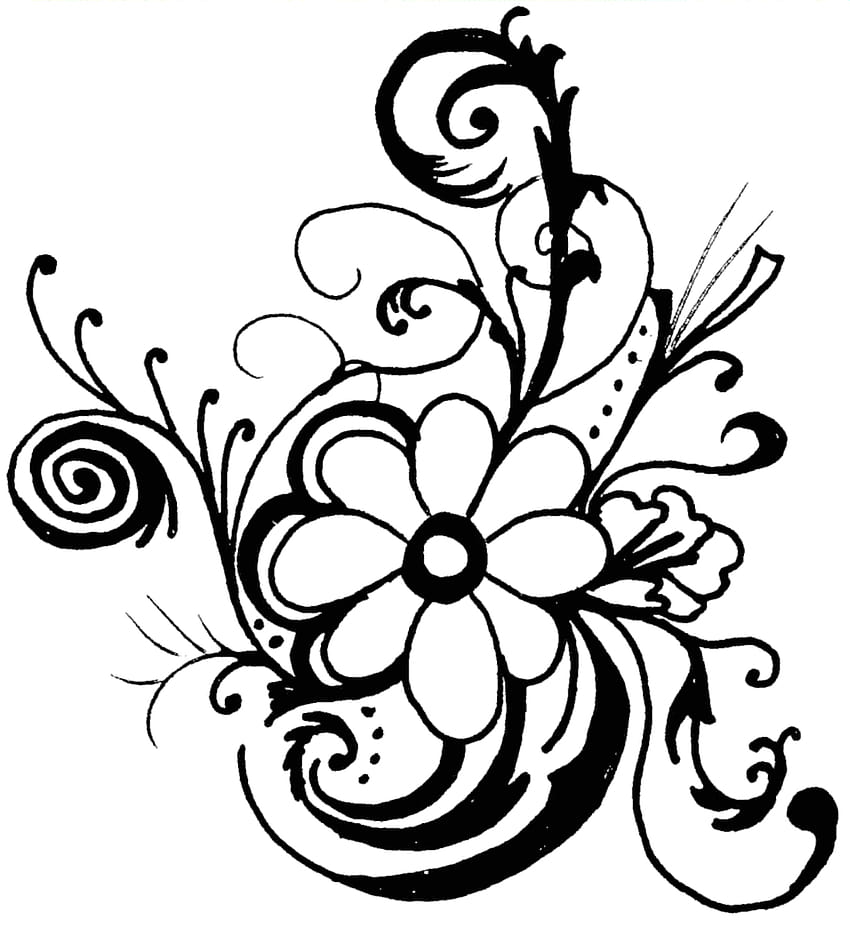 Blumen-Zeichnungs-Clipart, Blumen-Clipart HD-Handy-Hintergrundbild
