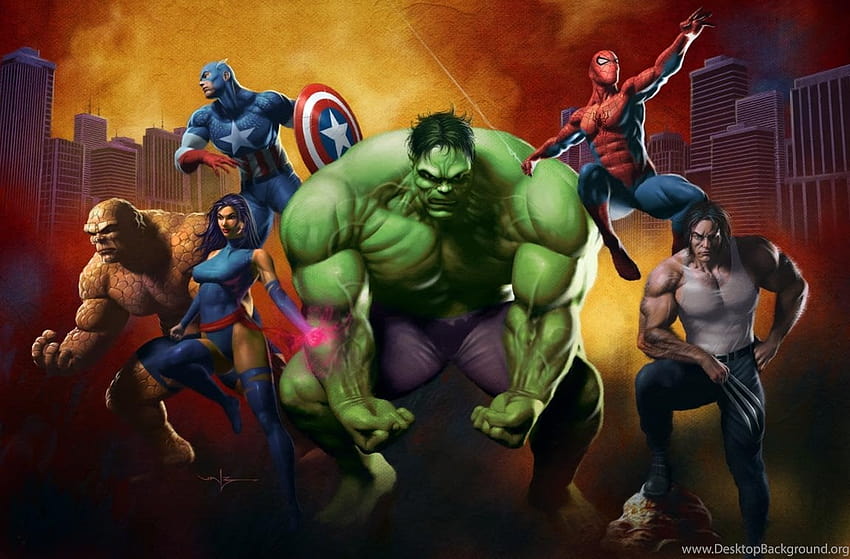Marvel Superheroes Team Funny Backgrounds, marvel team HD wallpaper