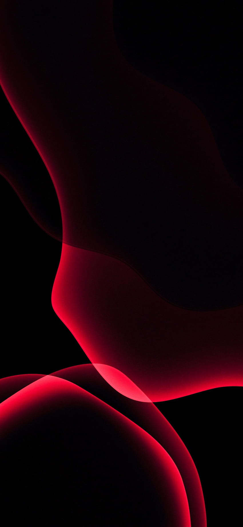 iOS 13, Stock, iPadOS, Red, Black background, AMOLED, , Abstract, 아이폰 레드 HD 전화 배경 화면