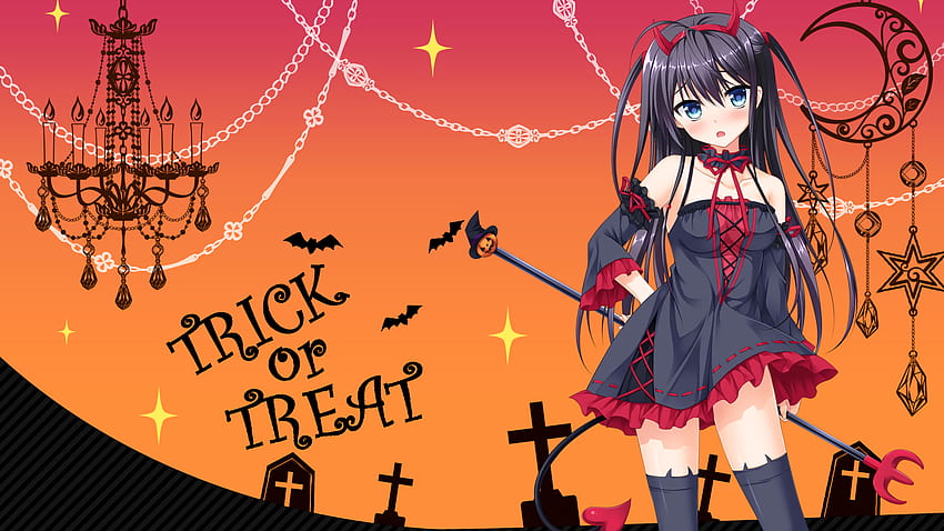 Halloween Anime Girl, anime vampire halloween HD wallpaper