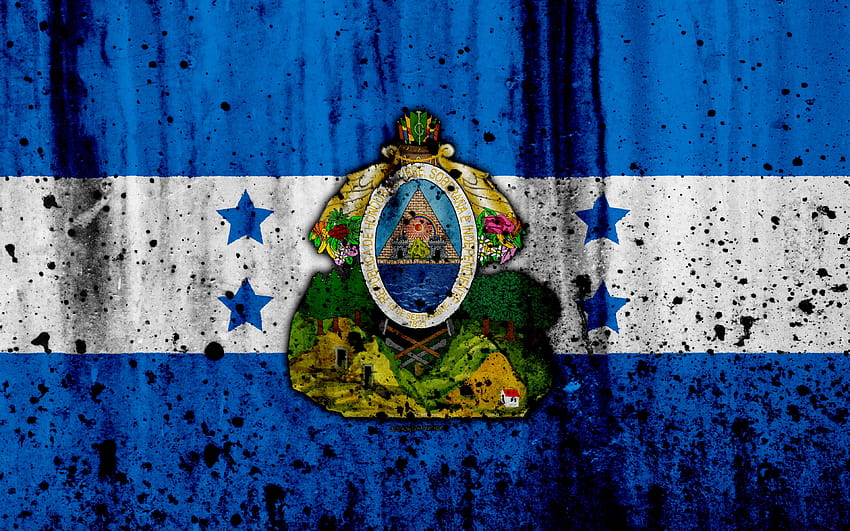 Honduran flag, grunge, flag of Honduras, honduras flag HD wallpaper