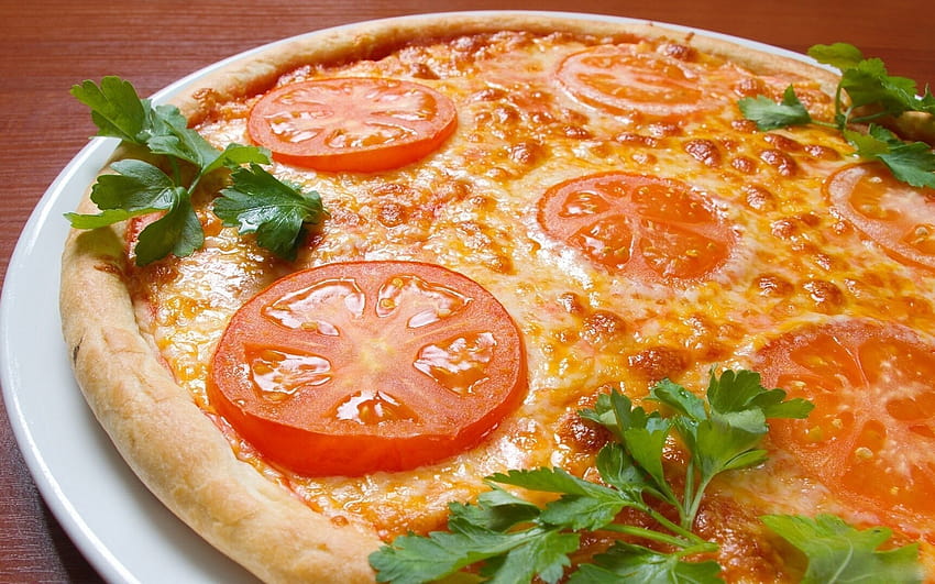 Tomato pizza Margherita HD wallpaper