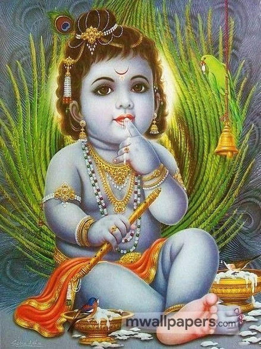 ✅ Lord Krishna Cute Childhood [Android/iPhone, seigneur krishna mobile Fond d'écran de téléphone HD