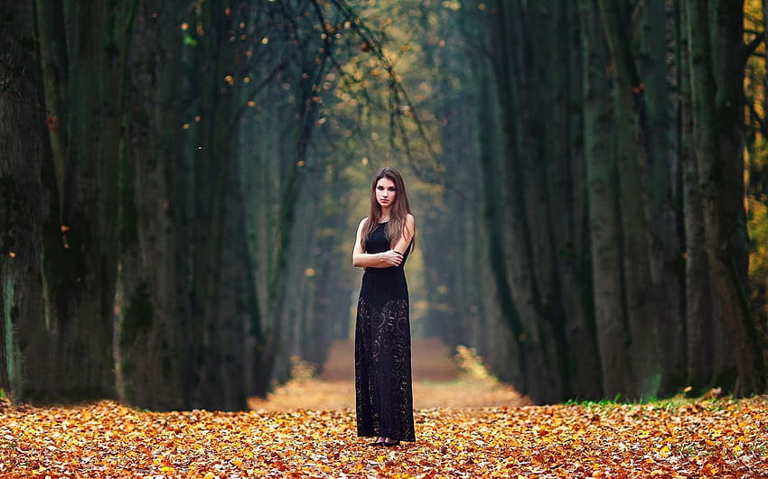 Wanita Alam Gadis Model Cantik Muda Di Luar Hutan, wanita di hutan Wallpaper HD