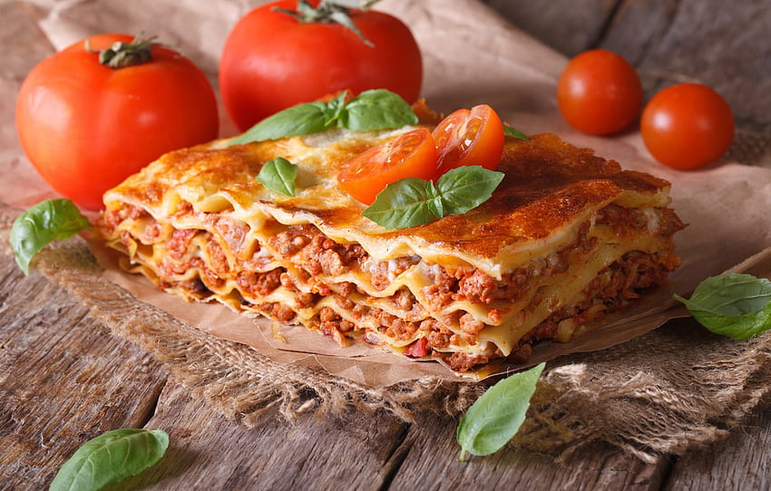 greens, tomatoes, dish, Lasagna, Lasagna , section еда, lasagne HD wallpaper