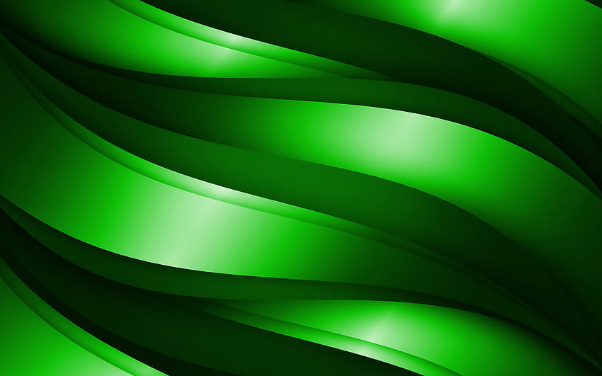 zielone fale 3D, abstrakcyjne wzory fal, tła fal, fale 3D, zielone faliste tło, fale 3D tekstury, faliste tekstury, tła z falami o rozdzielczości 2880x1800. Wysoka jakość, zielona fala Tapeta HD