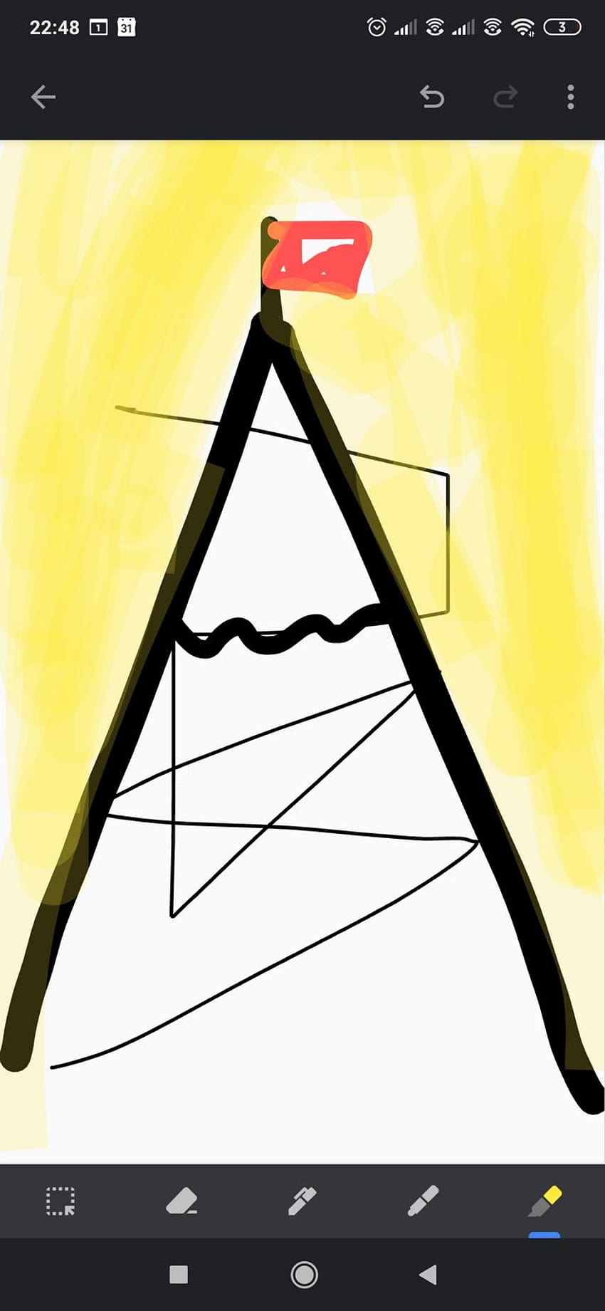 Please help me find a . Drawing of a mountain with a zigzag path and a man climbing up it. Looked something like that with orange and red tones, draw climber HD phone wallpaper