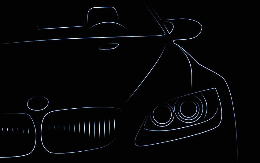 BMW auto Reflektory przednie Malarstwo Art Vector Graphics, bmw lights Tapeta HD