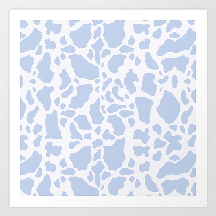 Blue Cow Print Art Print by loolyelzayat HD phone wallpaper