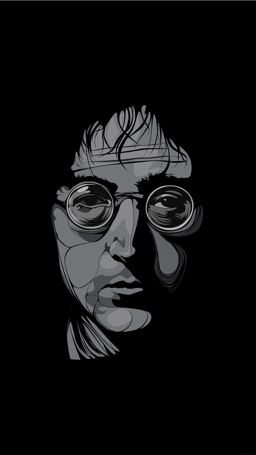 John Lennon. Männliche Berühmtheit schwarz-weiß für iPhone, Contra-Rap-Telefon indir HD-Handy-Hintergrundbild
