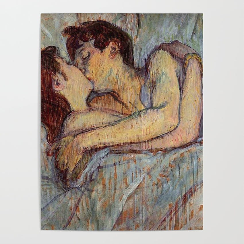 Henri De Toulouse Lautrec Di Tempat Tidur Poster Lukisan Ciuman oleh wallpaper ponsel HD