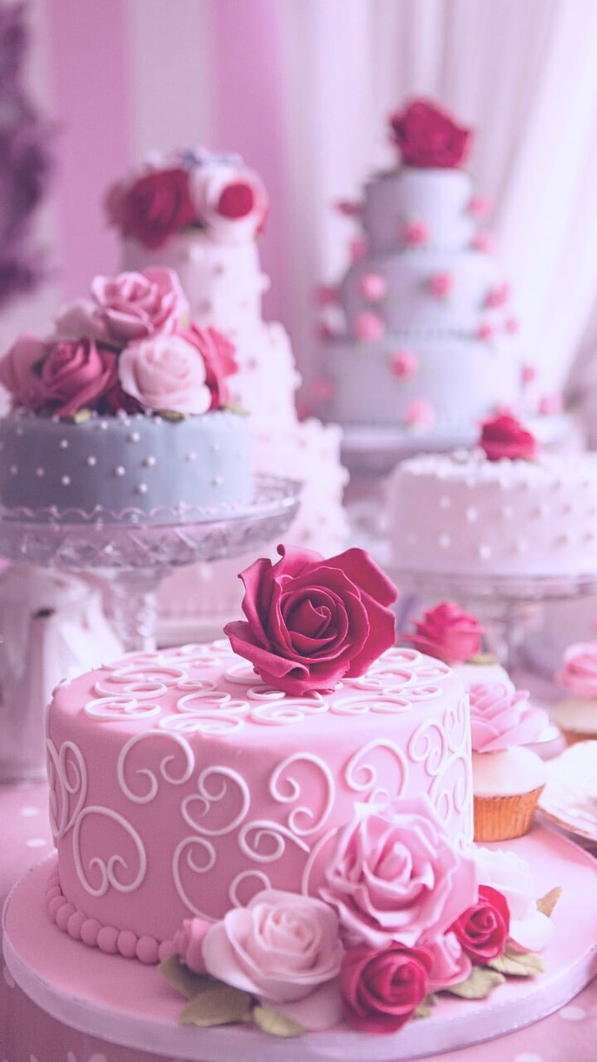 Pink cake,art, background, beautiful, beauty, cake, decor, decoration, delicious, design, dessert, flowers, food, pastel, roses, style, sugar, sweets, vintage, we heart it, pink background, pink cake, pastel pink, pastel color, beautiful HD phone wallpaper