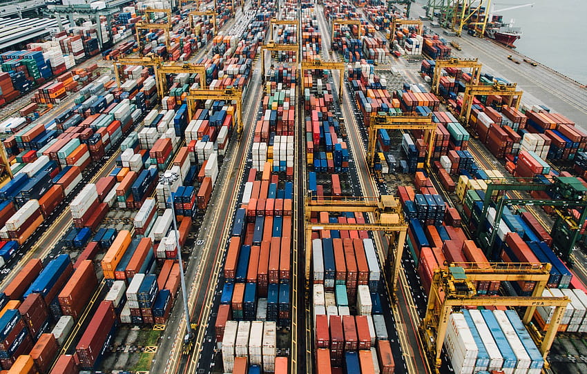 Port, terminal, ładunek, kontener, terminal kontenerowy, operacje ładunkowe , sekcja разное, wysyłka Tapeta HD