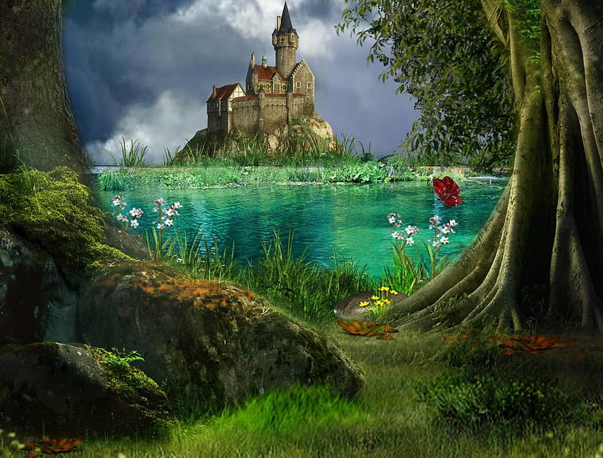 Fairy Tale Backgrounds, fairytale castle HD wallpaper