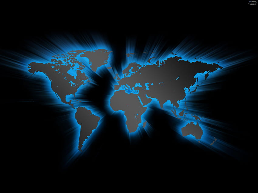 Peta Dunia Efek Biru Wallpaper HD