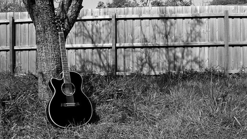 black acoustic guitar, martin guitar HD wallpaper