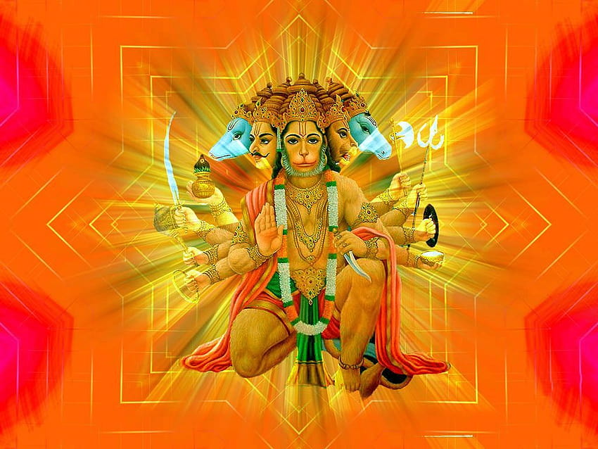 Panchmukhi Hanuman Ji, Shiva Ganesha Hanuman HD-Hintergrundbild