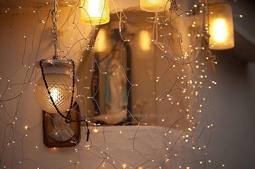 Winter: Lights Winter Lamps Glow Mobile 16:9 High HD wallpaper