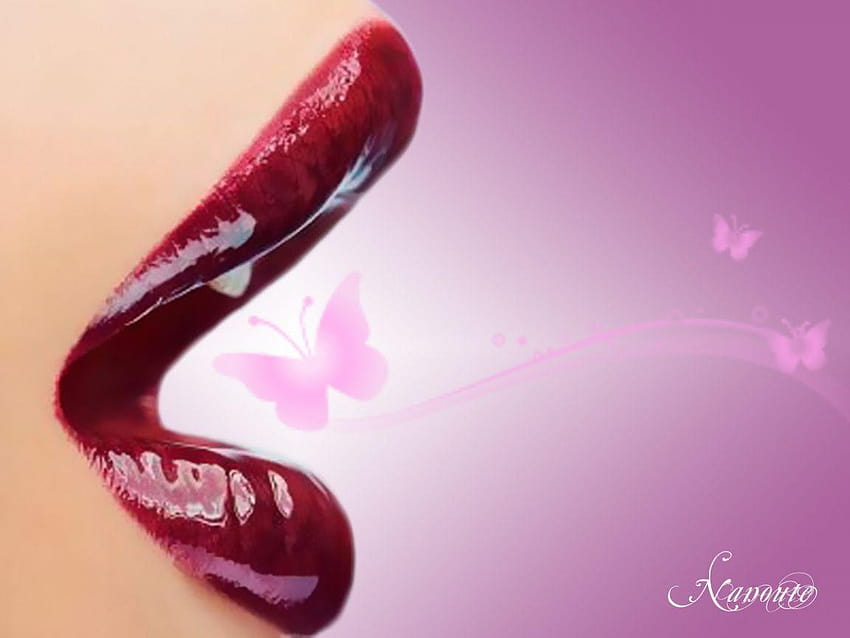 boca roja violeta, bibir merah gelap Wallpaper HD
