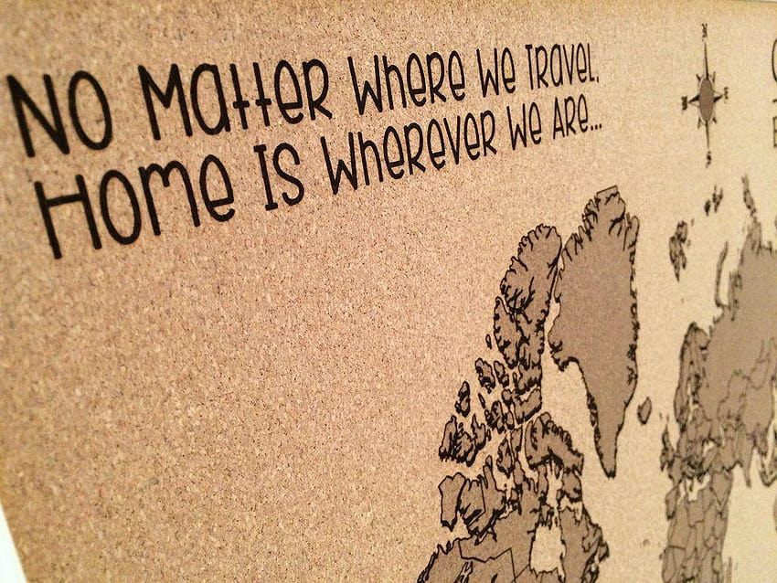 Mantar Oyulmuş İtme Pimi Dünya Seyahat Haritası, seyahat haritası arka planı HD duvar kağıdı