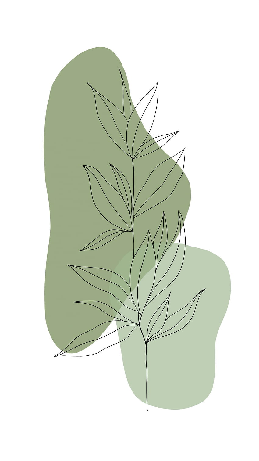 Uma série de amantes de plantas Art Abstract line art Green [2480x3508] para seu , Mobile & Tablet, estética minimalista verde Papel de parede de celular HD
