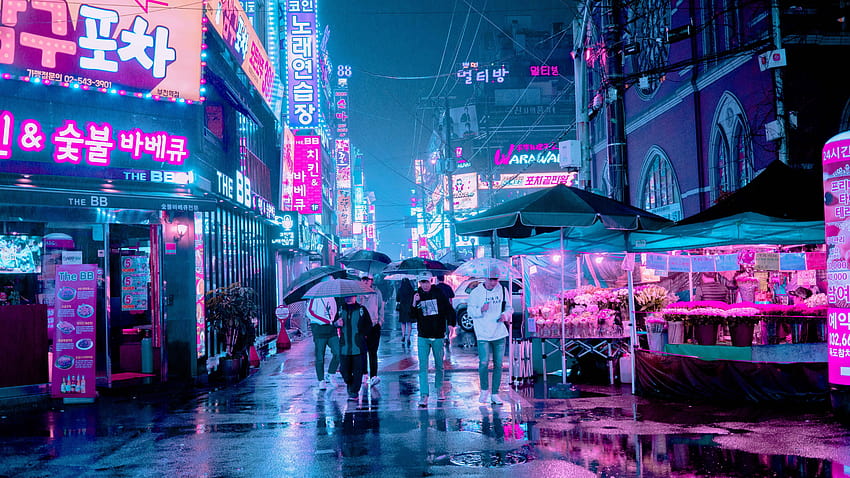 Neon Seul, Corea Sfondo HD