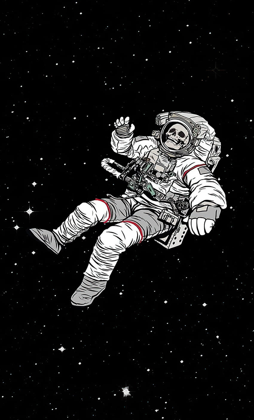 1280x2120 Astronaut Skull Sky Falling Dark iPhone, sfondi e astronauta nero Sfondo del telefono HD