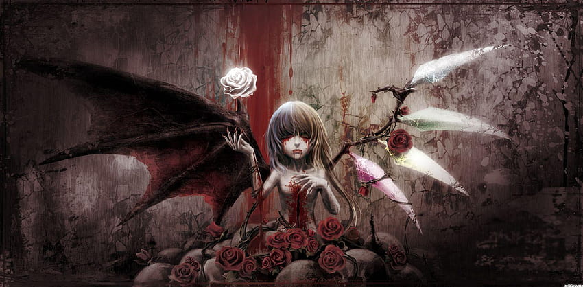 Demon Girl, demon possessed anime character HD wallpaper