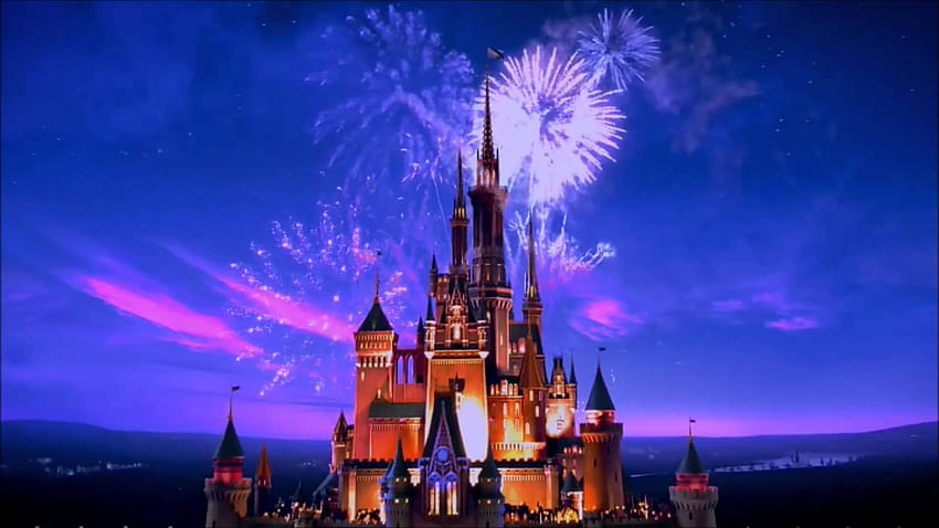 Zamek Disneya z fajerwerkami Wysoka rozdzielczość: Kreskówki, zamki Disneya Tapeta HD