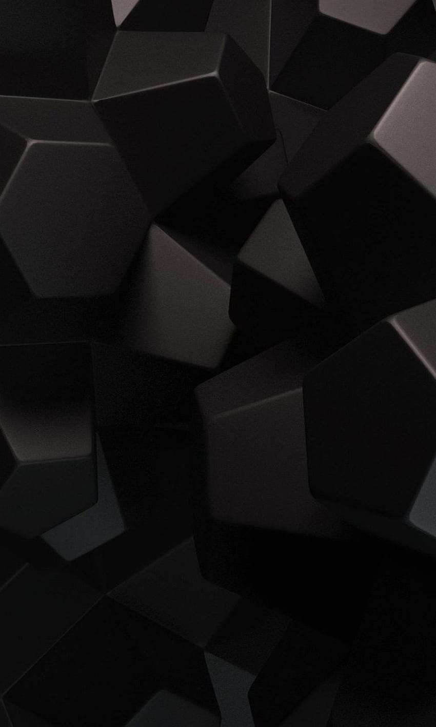 Black Geometric Group, black geometric shapes dark HD phone wallpaper