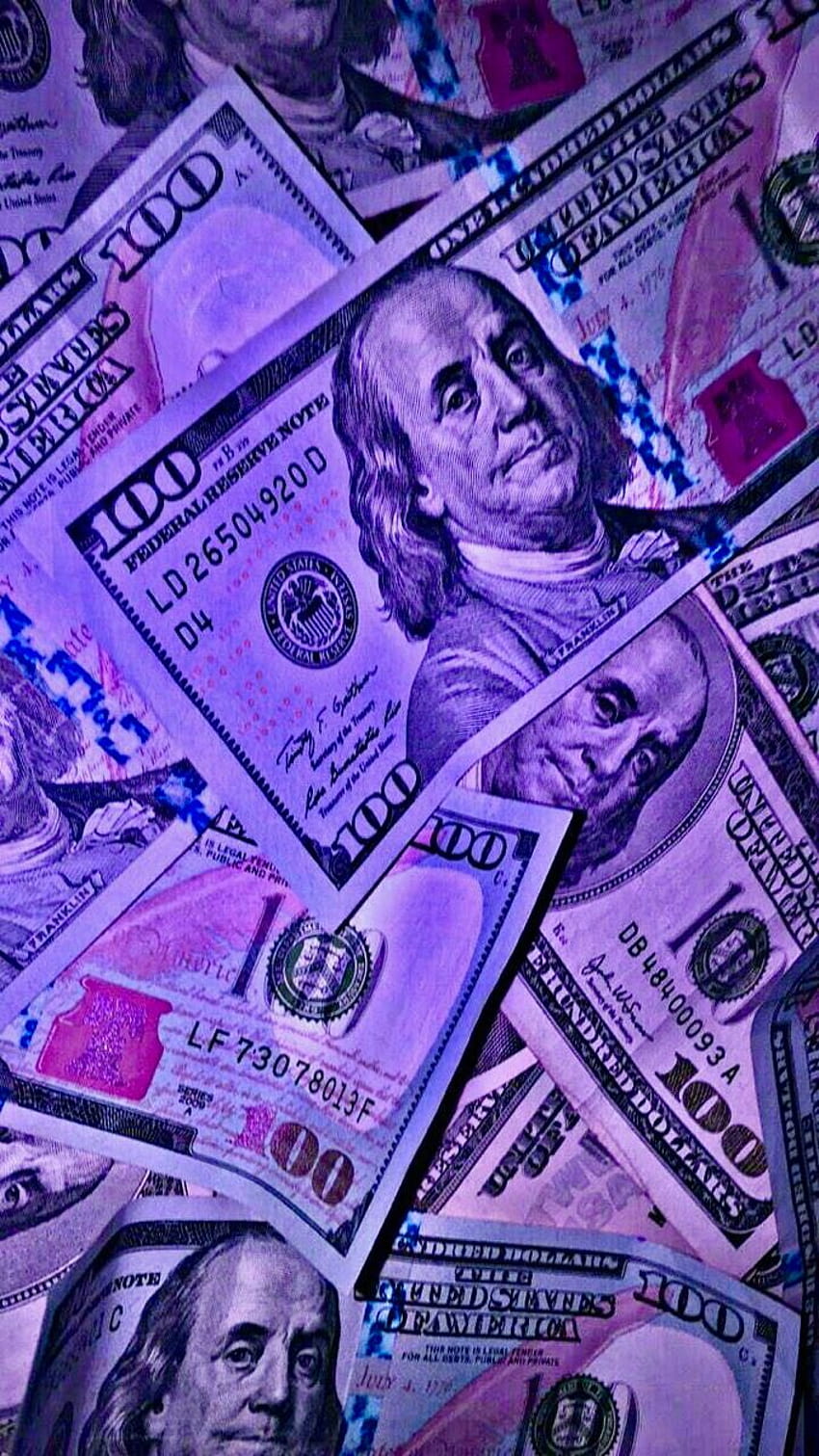 Money Background From 100 Dollar Bills In Neon Light Stock Photo  Download  Image Now  iStock
