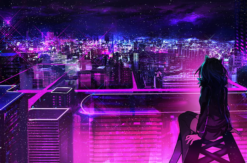 Night City Anime Scenery Buildings 62586 [3840x2160] for your , Mobile &  Tablet, night anime aesthetic scenery HD wallpaper | Pxfuel